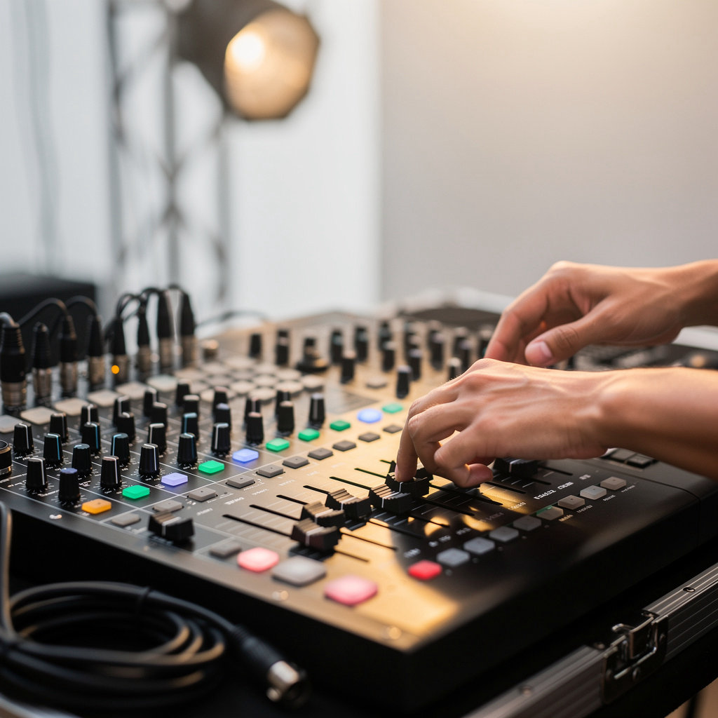 Lauren Kendle Event Production technical setup for lighting, audio, and staging services in Santa Barbara, California